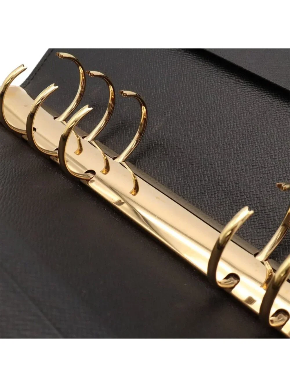 Louis Vuitton Epi Agenda GM Cover Planner Leather Noir Black Gold Ring